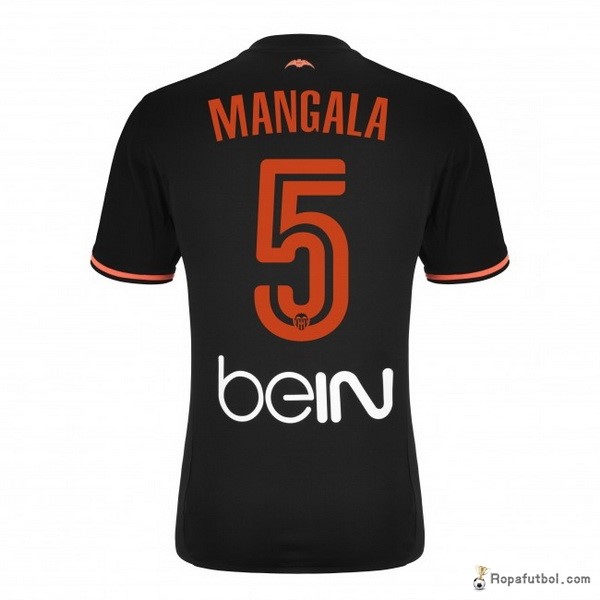 Camiseta Valencia Replica Segunda Ropa Mangala 2016/17 Negro